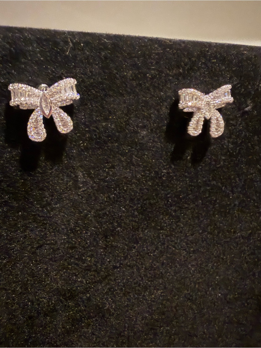 Rhodium over 925 SS and CZ Earrings